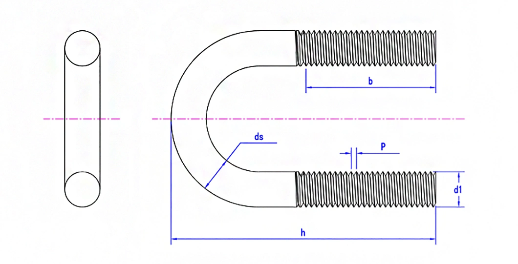 A193 B7 U Type Bolt Square